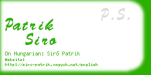 patrik siro business card